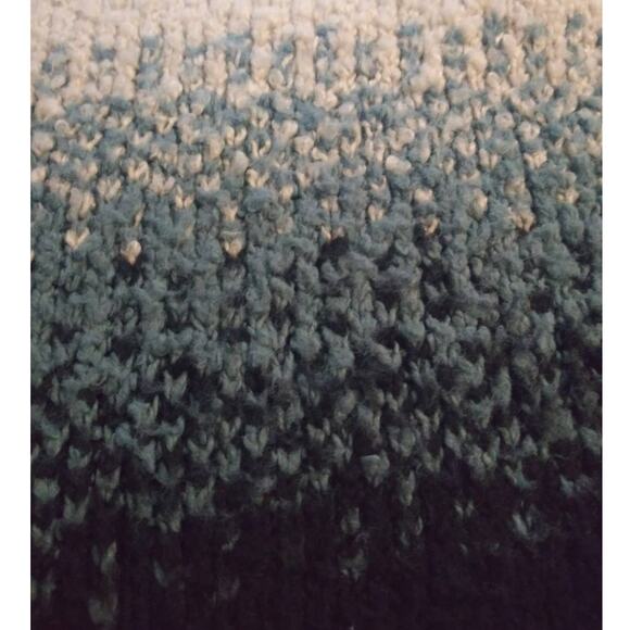 Vintage Fashion Bug Whilte & Blue Ombre Striped Plus Size Grandma Sweater - Picture 6 of 7